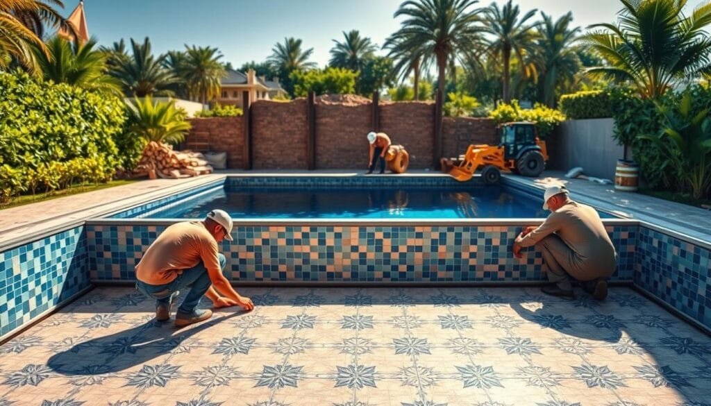 خطوات إنشاء المسابح